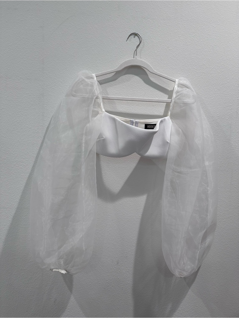 Nookie White Puff Sleeve Crop Top